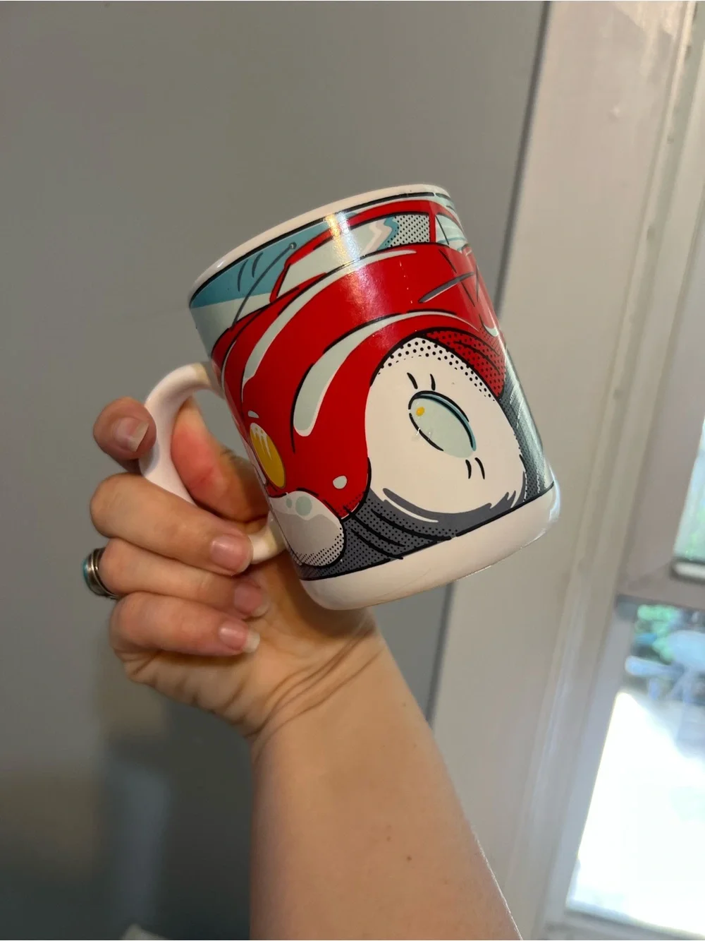 Comic Strip Graphic Hallmark Mug - is life passing you buy or running you over?